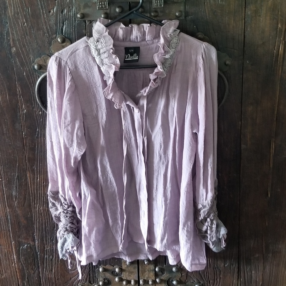 Purple gauze top